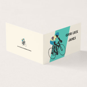 Carte de voeux blanche Cycliste #3