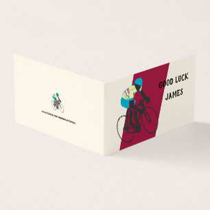 Carte de voeux blanche Cycliste n° 2