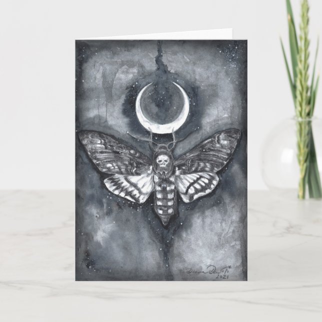 Carte de voeux blanche de la mère de mort Crescent (Devant)