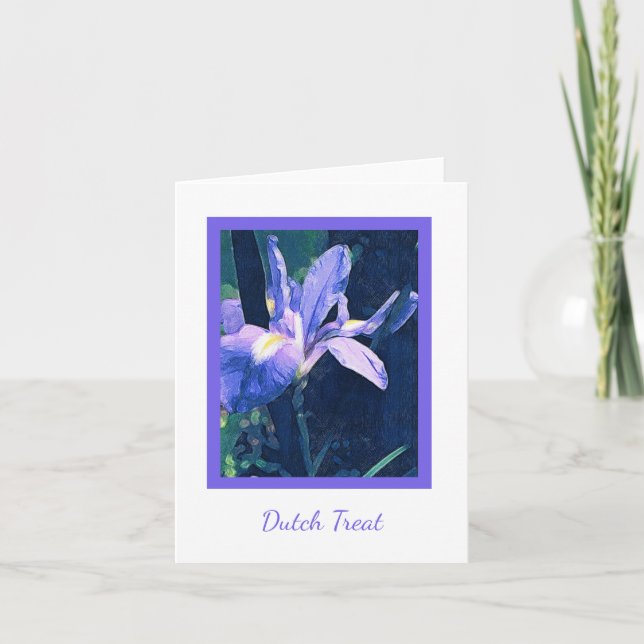 Carte de voeux blanche Iris (Devant)