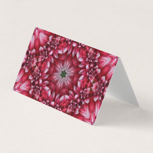 Carte de voeux blanche Kaleidoscopic Crimson Dahli