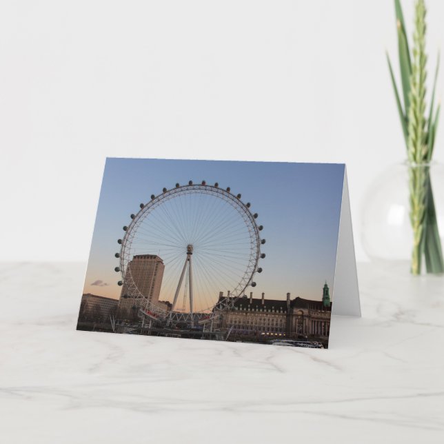 Carte de voeux blanche London Eye at Sunset (Devant)