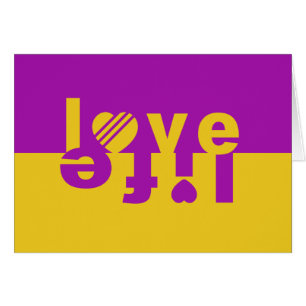 Carte de voeux blanche LOVE LIFE