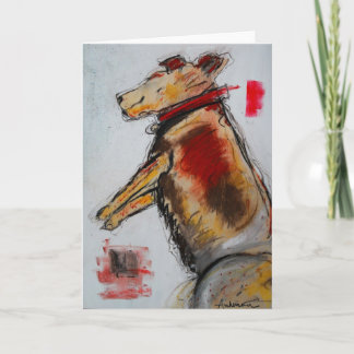 Carte de voeux blanche pour Beagle dormant