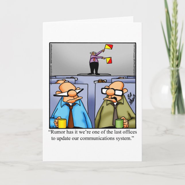 Carte de voeux blanche pour Humour de travail (Devant)