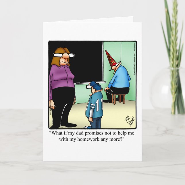 Carte de voeux blanche pour Humour parent amusant (Devant)
