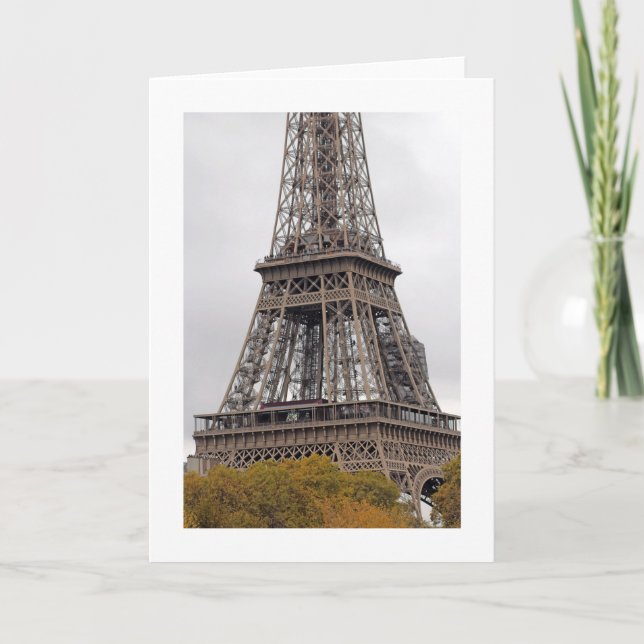 Carte de voeux blanche pour la tour Eiffel (Devant)