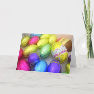 Carte de voeux blanche pour le "bonheur de Pâques"