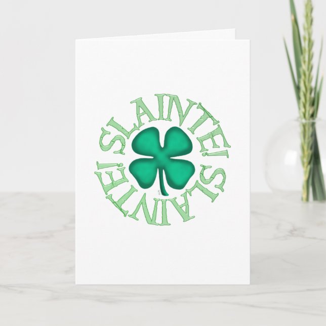 Carte de vœux blanche Slainte (Devant)