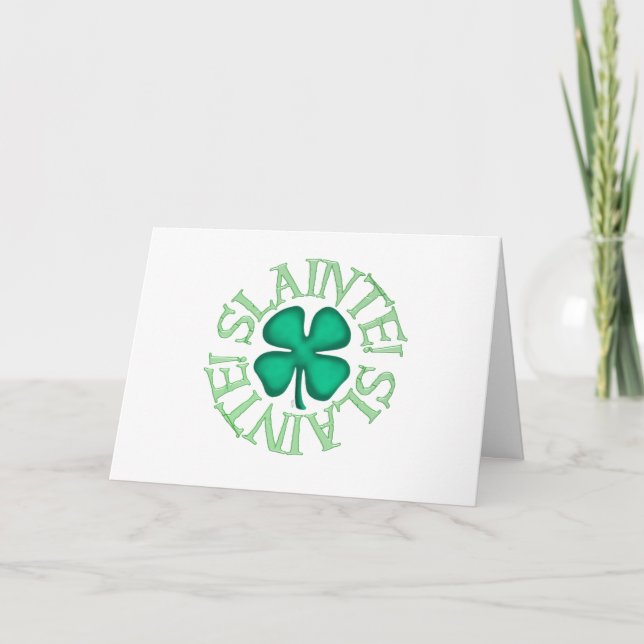 Carte de vœux blanche Slainte (Devant)