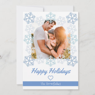 Carte de vœux blanche Snowflake Joyeuses Fêtes