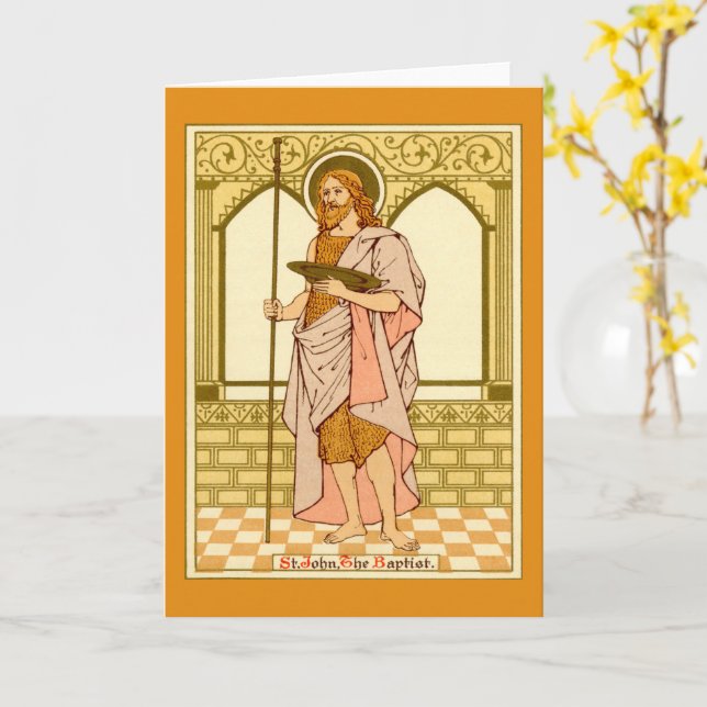 Carte de voeux blanche St. John the Baptist (RLS 0 (Fleur jaune)