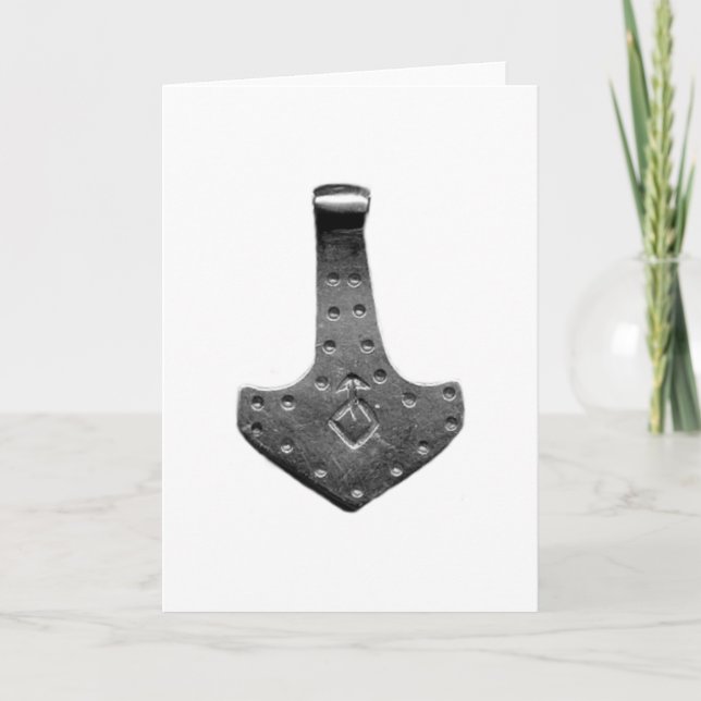 Carte de vœux blanche Steel Thor Hammer (Devant)