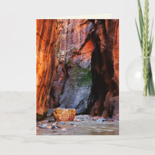 Carte de voeux blanche Zion Narrows Boulder Utah
