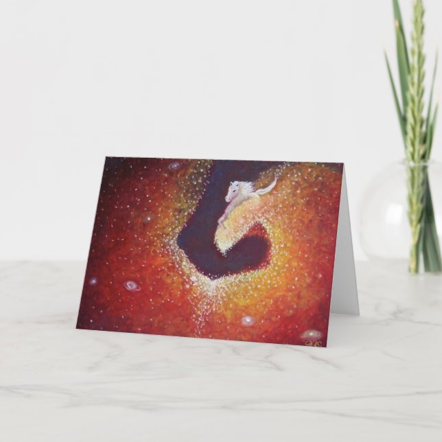 Carte de voeux Blank Art, cheval d'art original (Devant)