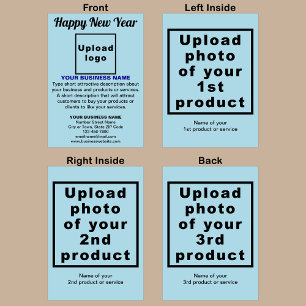 Carte de voeux bleu clair pour le Nouvel An