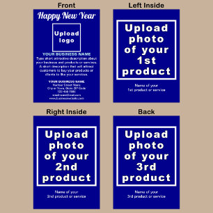 Carte de voeux Bleu du Nouvel An