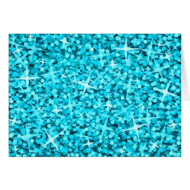 Carte de voeux bleu Glitz (Devant horizontal)