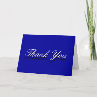Carte de voeux bleu Merci blanc