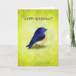 Carte de voeux bleue de birdie (personnalisable)