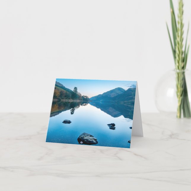 Carte de vœux bleue Loch Eck (Devant)