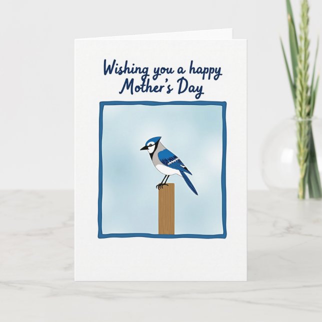 Carte de vœux Blue Bird pour les mamans (Devant)