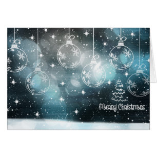 Carte de voeux Blue Black Christmas Ornamentes