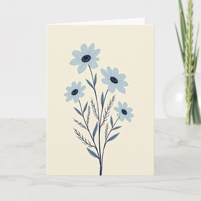 Carte de vœux Blue Blossom (Devant)