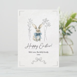 Carte de voeux Blue Easter Bunny