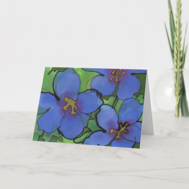 Carte de voeux Blue Geraniums (Devant)