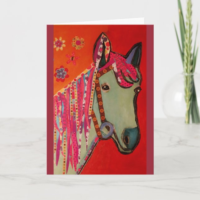 Carte de voeux Blue Horse (Devant)