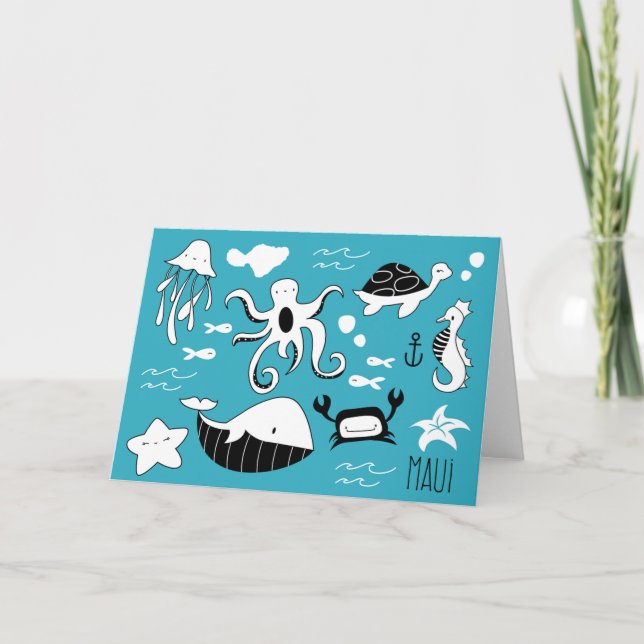 Carte de voeux Blue Maui Ocean (Devant)
