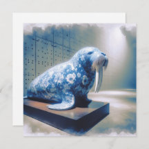 Carte de voeux Blue Porcelain Walrus