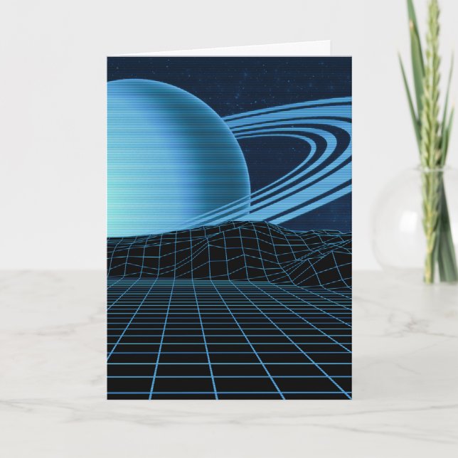 Carte de voeux Blue Retrowave (Devant)