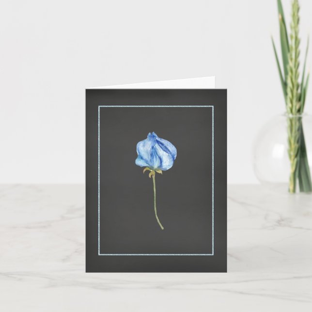 Carte de vœux Blue Rose Bud (Devant)