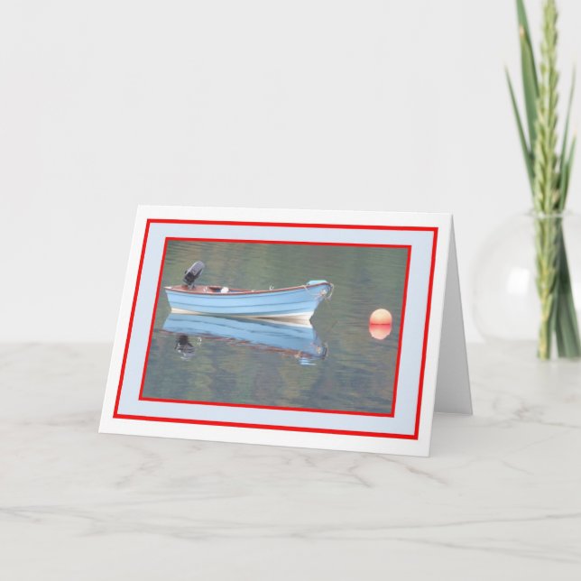 Carte de voeux Blue Rowing Boat (Devant)