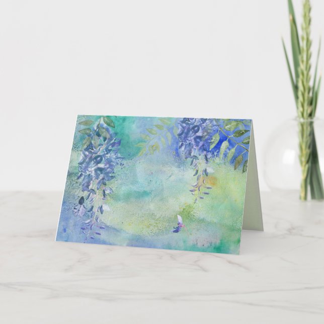 Carte de voeux Blue Wisteria Art All Occasion (Devant)