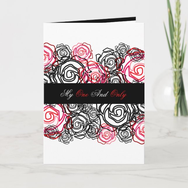 Carte de vœux 'Bold Rose-My One and Only' 5x7 (Devant)