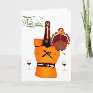 Carte de voeux bon thanksgiving jour, Vin