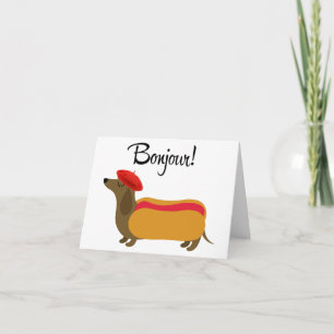 Carte de voeux Bonjour Dachshund