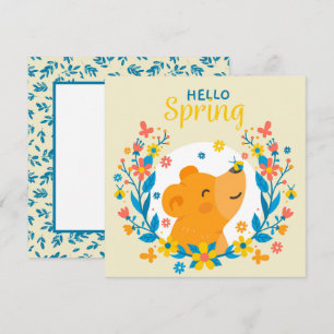 Carte de vœux Bonjour Ours de Printemps
