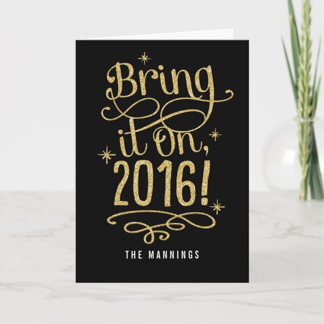 Carte de vœux Bonne Année 2016 Bring It On (Devant)