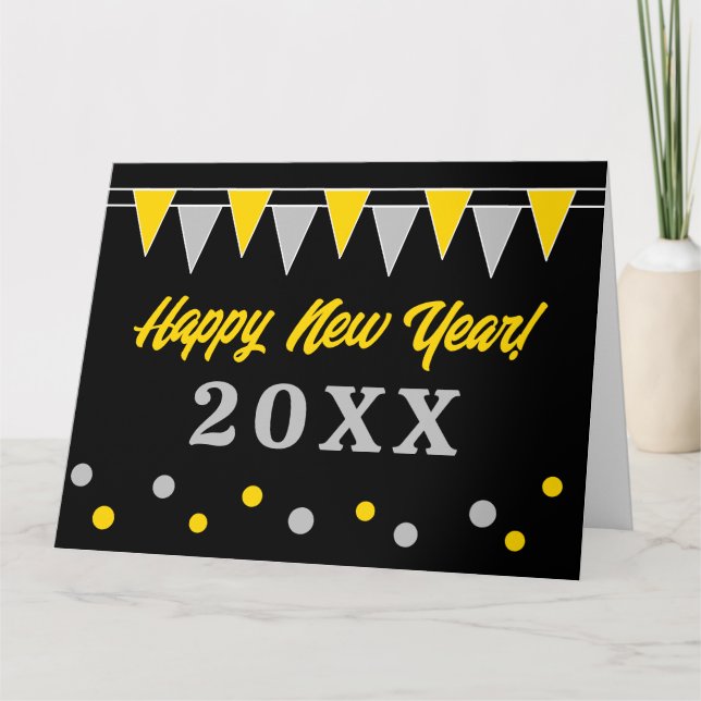 Carte de vœux Bonne Année avec souhaits (Devant)