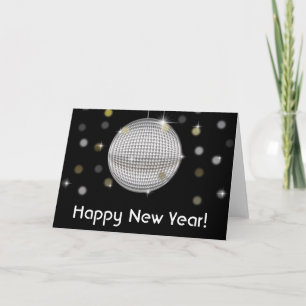 Carte de vœux Bonne Année Disco Ball