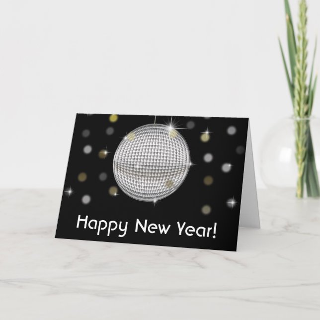 Carte de vœux Bonne Année Disco Ball (Devant)