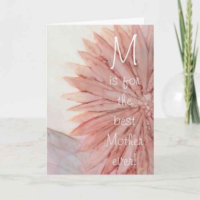 Carte de voeux "Bonne fête des mères" Fleur rose (Devant)