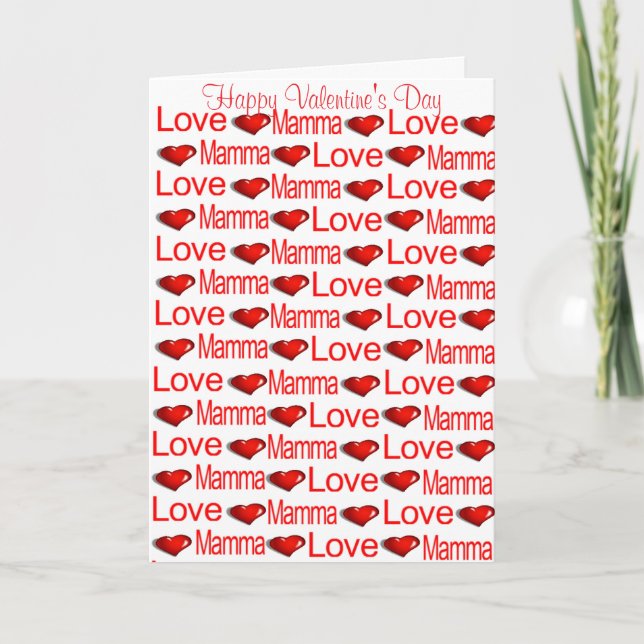Carte de vœux Bonne Saint-Valentin Maman Cœur Roug (Devant)