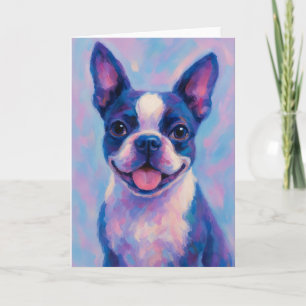 Carte de voeux Boston Terrier - Carte blanche