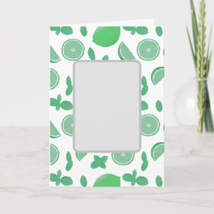Carte de vœux botanique au citron vert et à la men