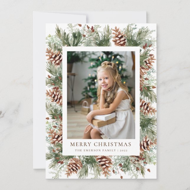 Carte de vœux botanique d'hiver (Devant)